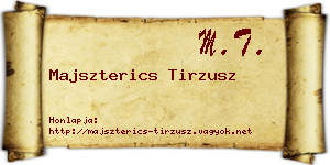 Majszterics Tirzusz névjegykártya